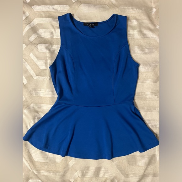 EUC U2B Peplum Blue top, SZ S - Picture 1 of 3